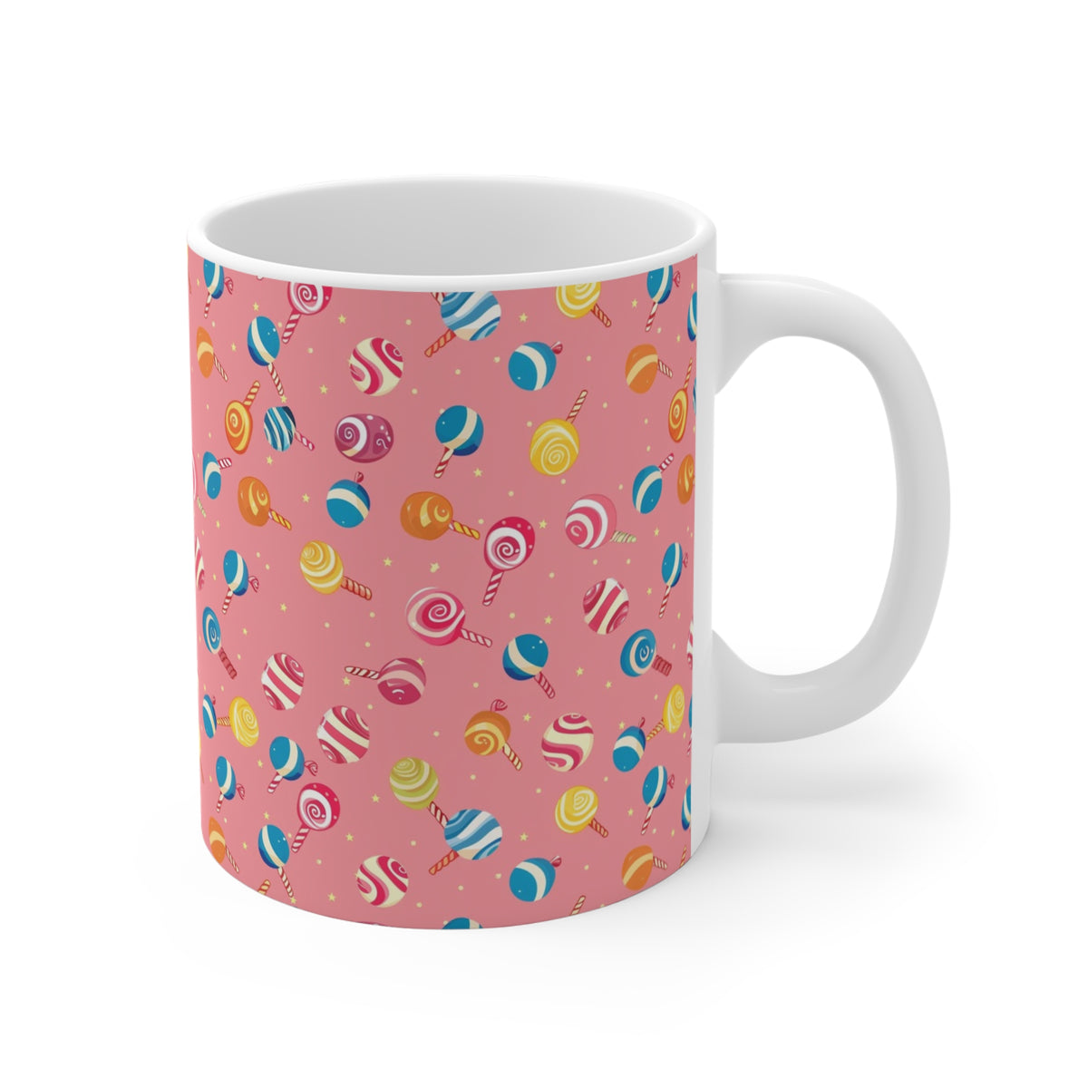 Colorful All-Over Candy Theme Coffee Mug Fun Ceramic Drinkware 202