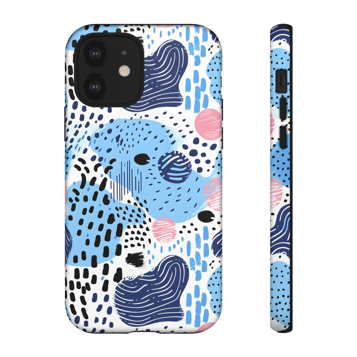 Abstract Baby Blue Memphis Design Phone Case – Sleek and Contemporary Artistry 3