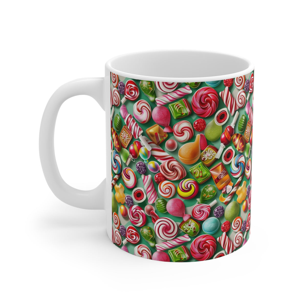 Colorful All-Over Candy Theme Coffee Mug Fun Ceramic Drinkware 006