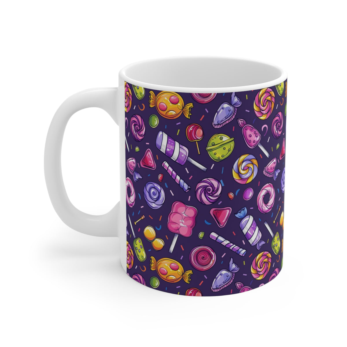 Colorful All-Over Candy Theme Coffee Mug Fun Ceramic Drinkware 187