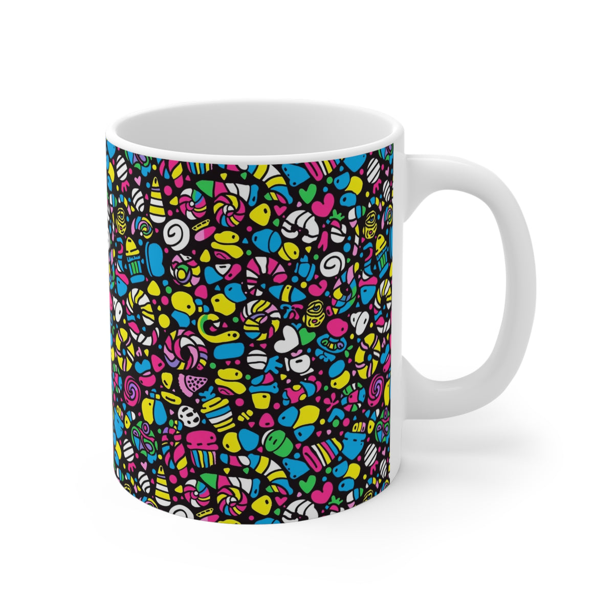 Colorful All-Over Candy Theme Coffee Mug Fun Ceramic Drinkware 278