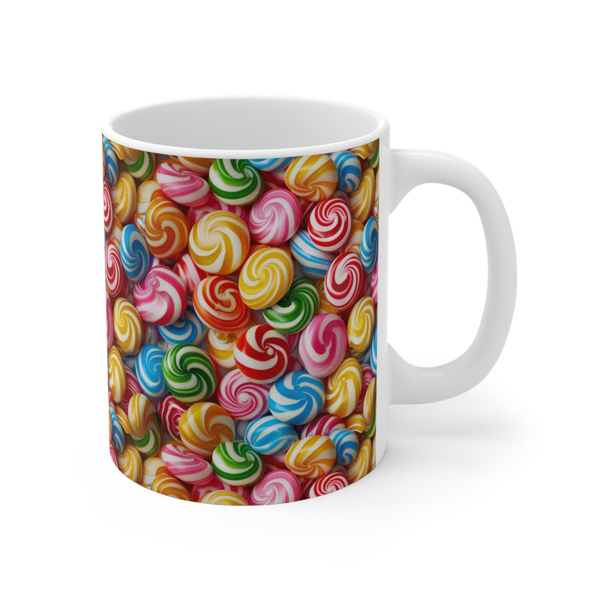 Colorful All-Over Candy Theme Coffee Mug Fun Ceramic Drinkware 308