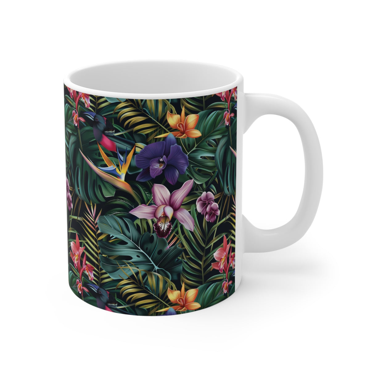 Endless Forest Pattern Coffee Mug - Nature-Inspired Ceramic Drinkware 058