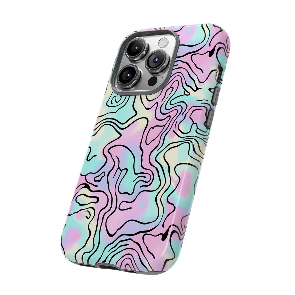 Abstract Pastel Waves and Wavy Lines Phone Case – Elegant and Modern Phone Cover