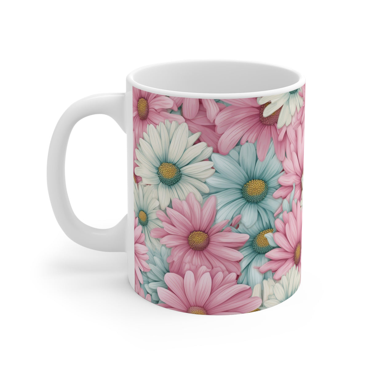 Pastel Daisies Pattern Coffee Cup-Floral Ceramic Mug for Tea and Coffee  (12)