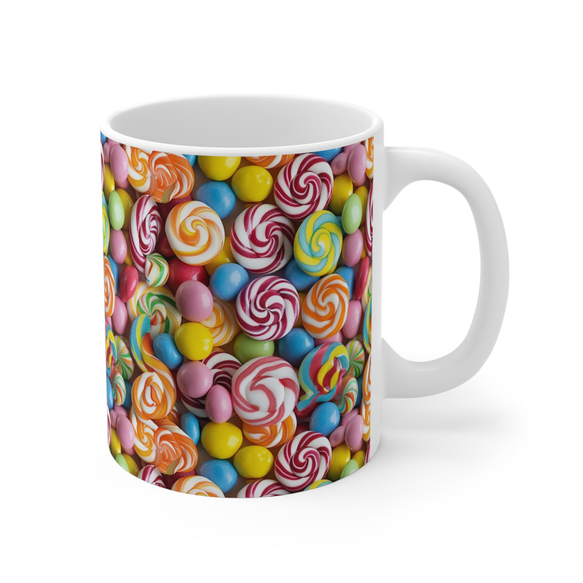 Colorful All-Over Candy Theme Coffee Mug Fun Ceramic Drinkware 357