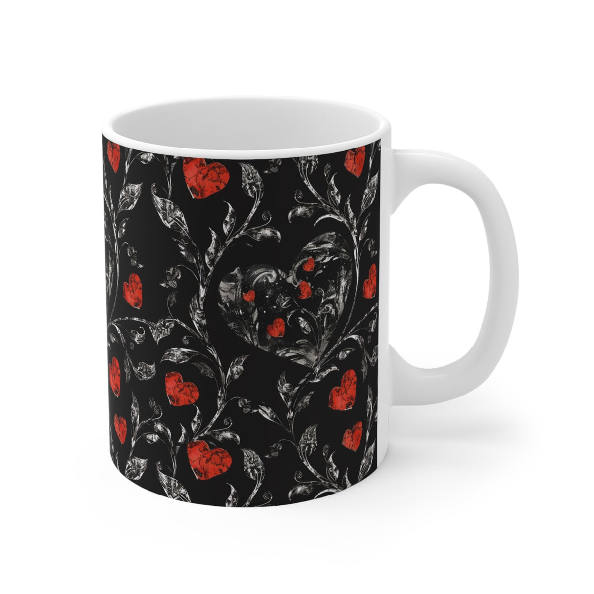 Colorful Heart Design Coffee Mug - Endless Love Pattern Ceramic Cup 701