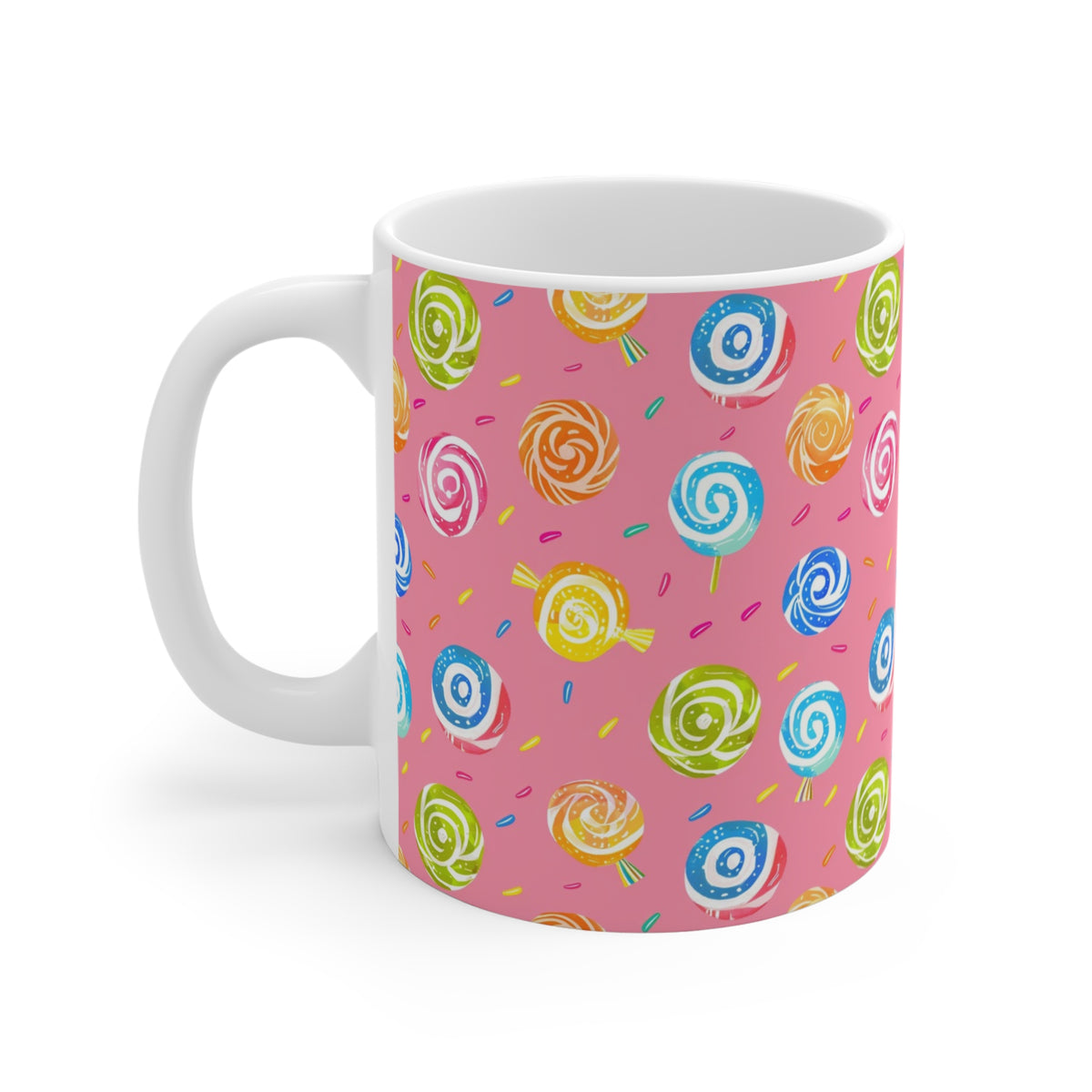 Colorful All-Over Candy Theme Coffee Mug Fun Ceramic Drinkware 417