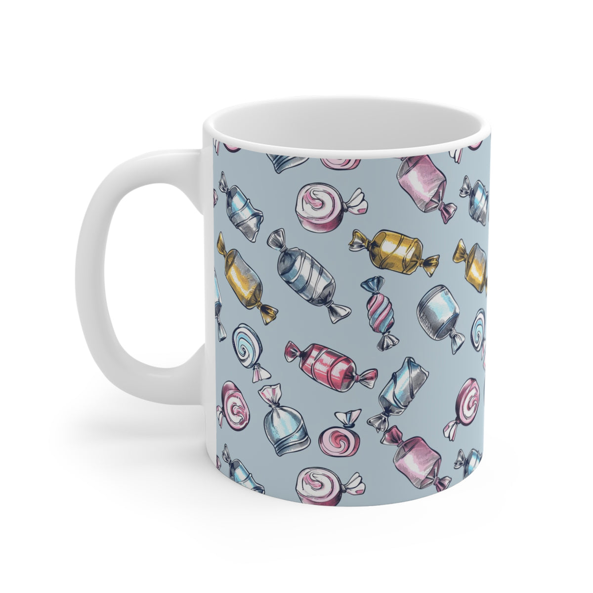 Colorful All-Over Candy Theme Coffee Mug Fun Ceramic Drinkware 304