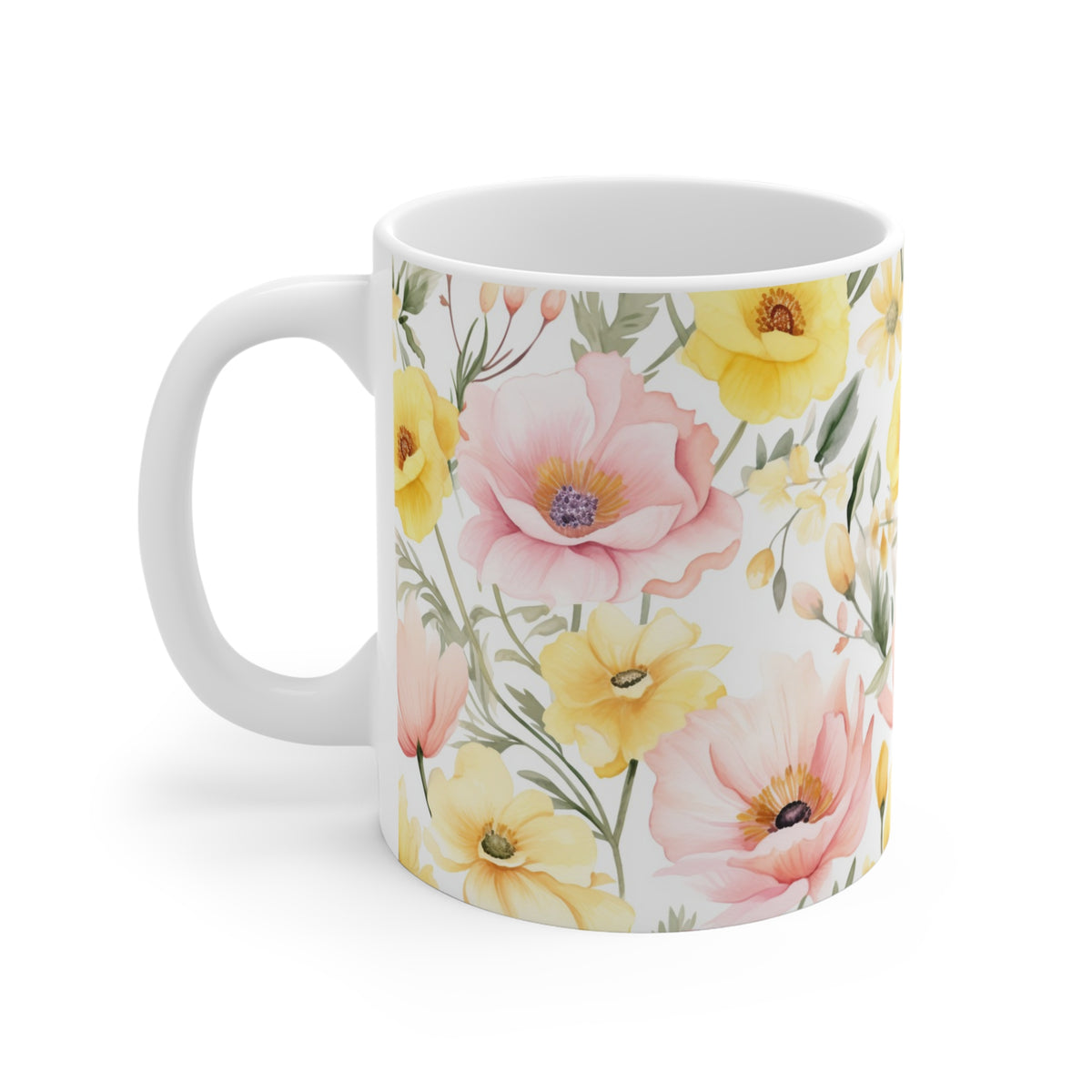 Beautiful Spring Flowers Watercolor Coffee Mug – Perfect for Nature Enthusiasts  (8)