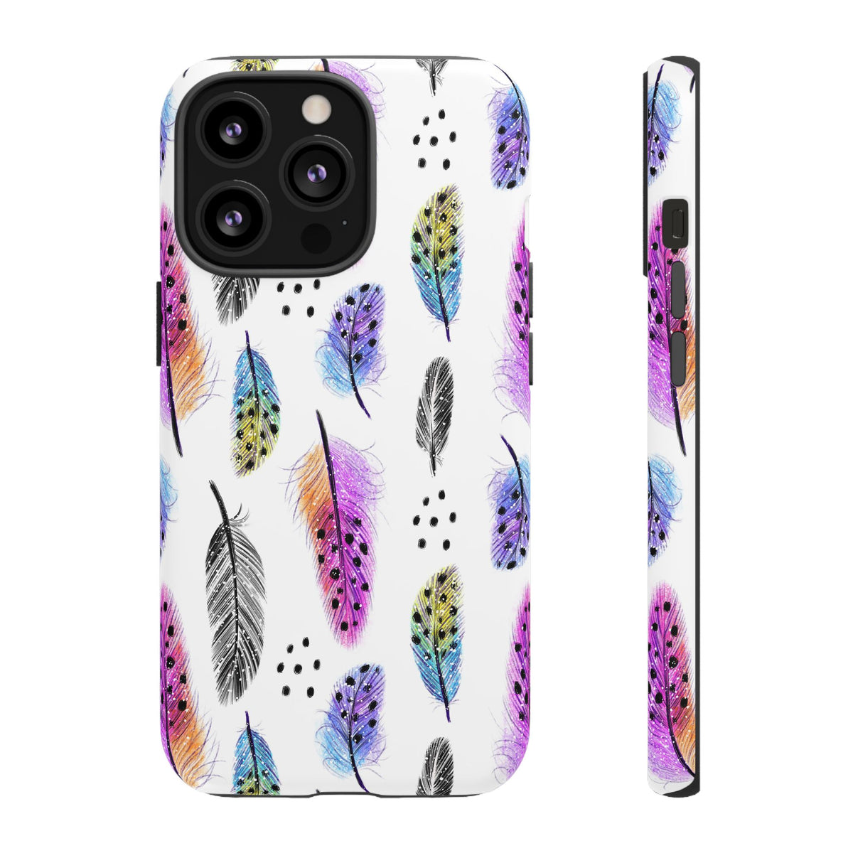 Feather Pattern Phone Case – Elegant & Durable Protection for Your Phone