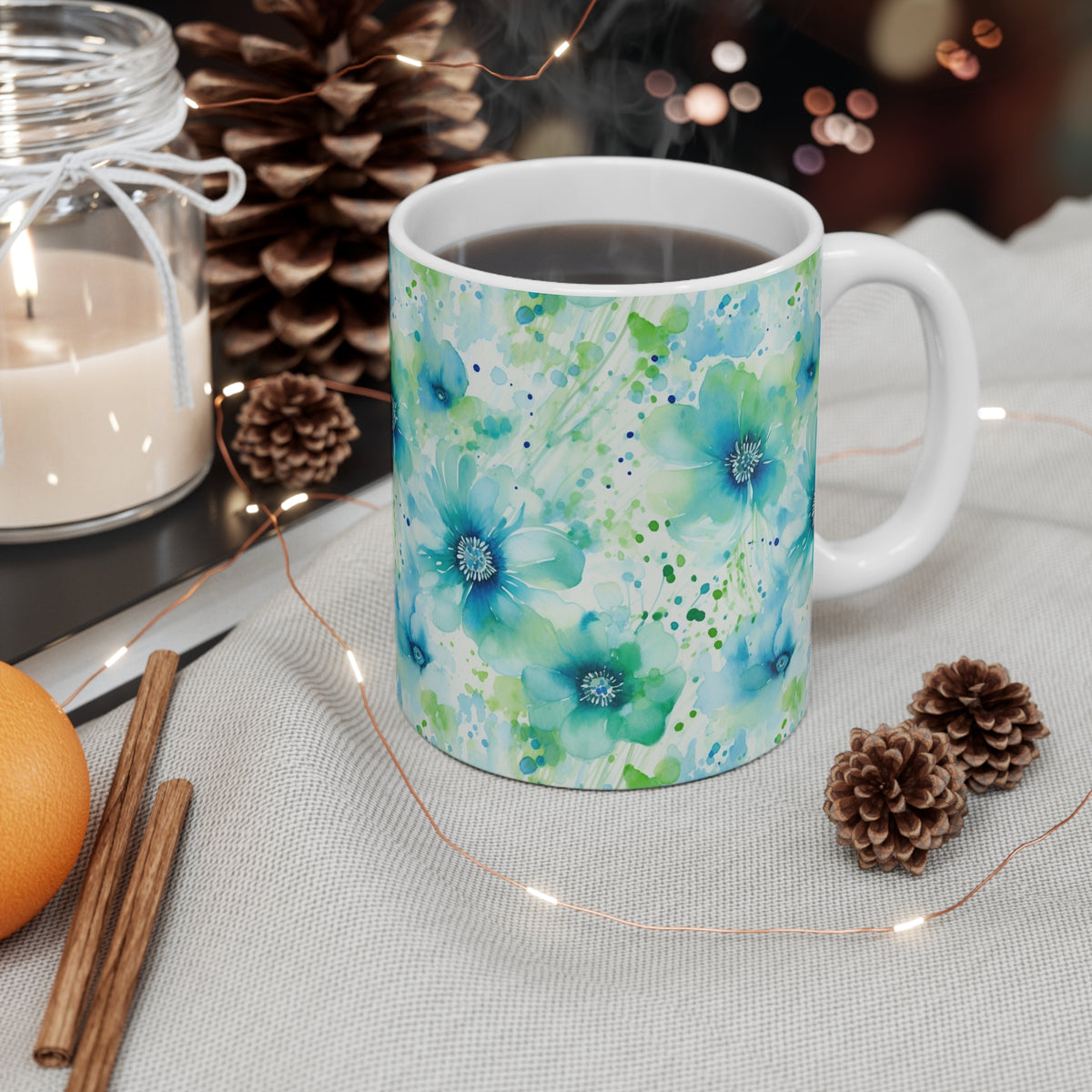 Various Watercolor Design All Over Coffee Mug – Unique Artistic Ceramic Coffee Cup 21