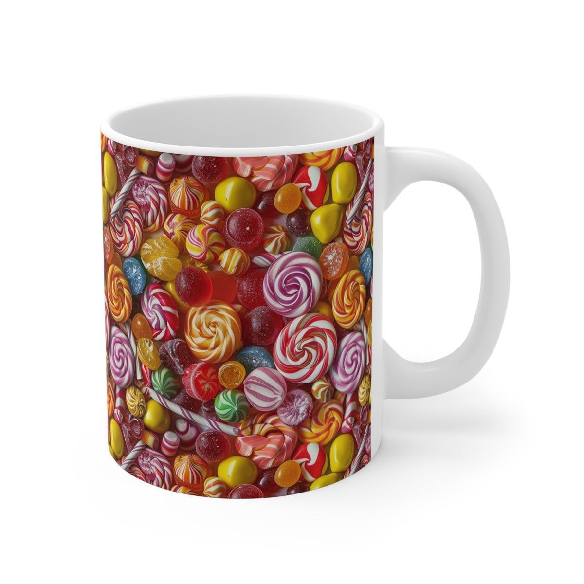 Colorful All-Over Candy Theme Coffee Mug Fun Ceramic Drinkware 463