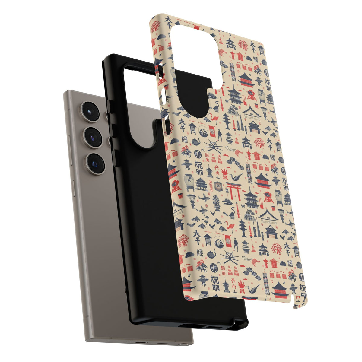 Japanese Pattern Phone Case – Elegant & Timeless Design for Your Phone 086