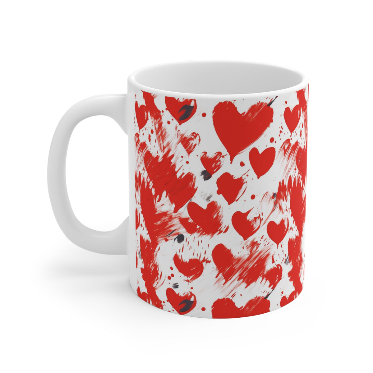 Colorful Heart Design Coffee Mug - Endless Love Pattern Ceramic Cup 470