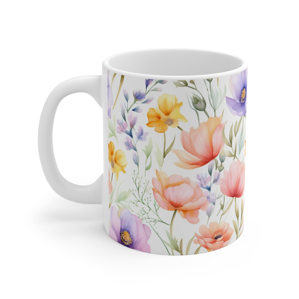 Beautiful Spring Flowers Watercolor Coffee Mug – Perfect for Nature Enthusiasts  (12)