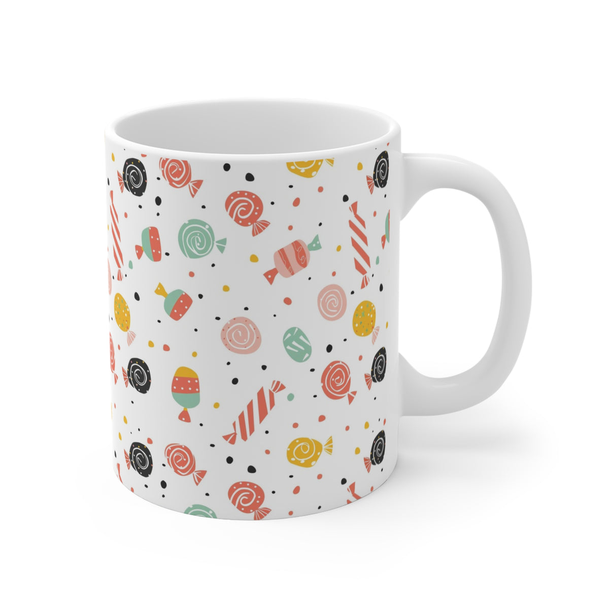 Colorful All-Over Candy Theme Coffee Mug Fun Ceramic Drinkware 248