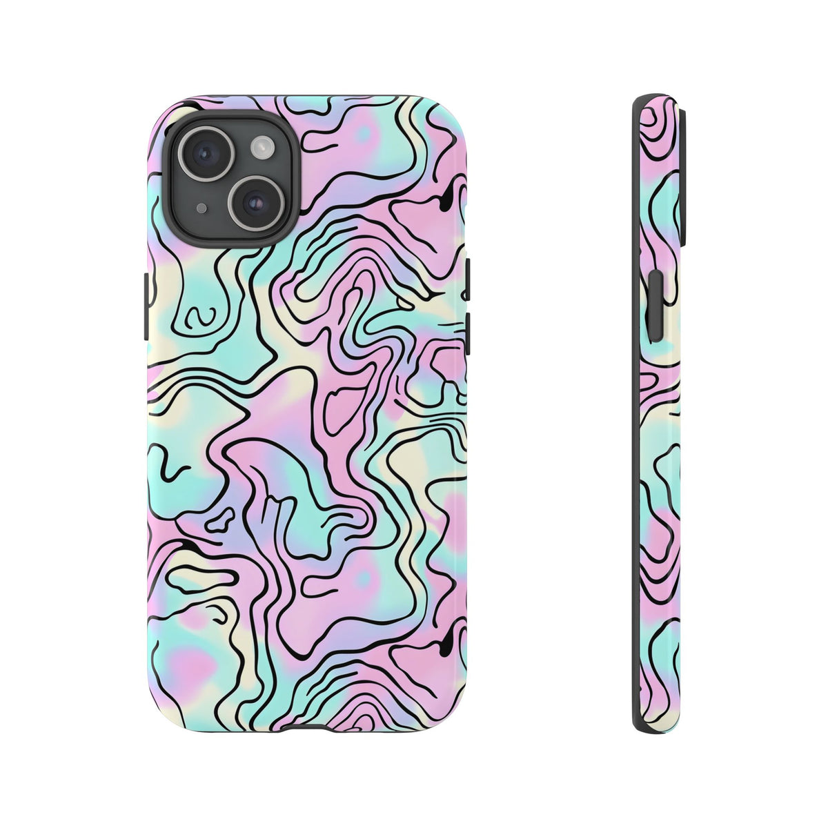 Abstract Pastel Waves and Wavy Lines Phone Case – Elegant and Modern Phone Cover