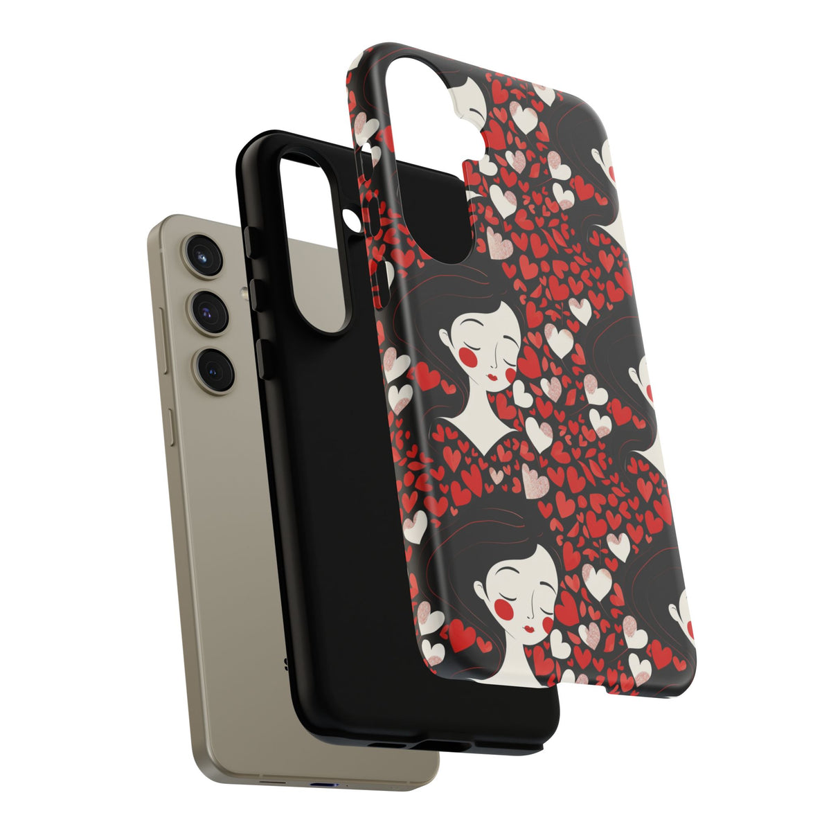 Heart Pattern Phone Case – Stylish & Loving Design for Your Device 232