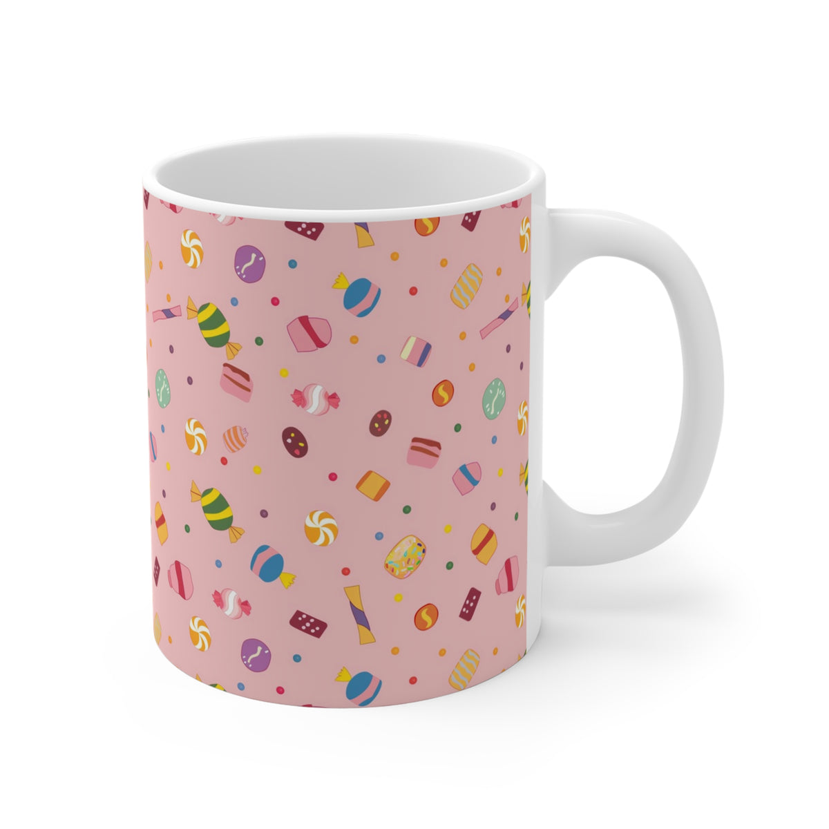 Colorful All-Over Candy Theme Coffee Mug Fun Ceramic Drinkware 293