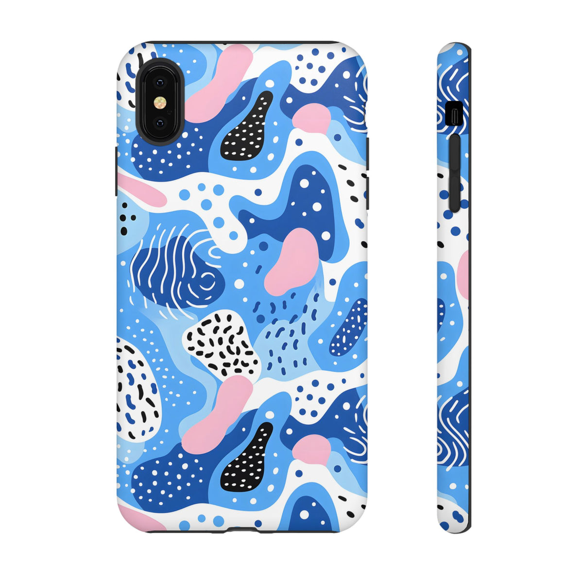 Abstract Baby Blue Memphis Design Phone Case – Sleek and Contemporary Artistry