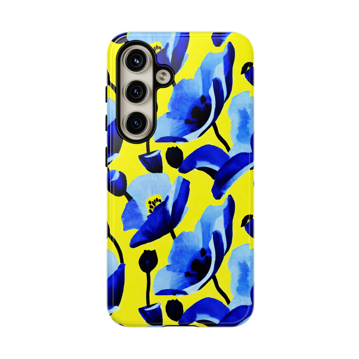 Vibrant Blue Floral Phone Case – A Perfect Fusion of Style and Protection