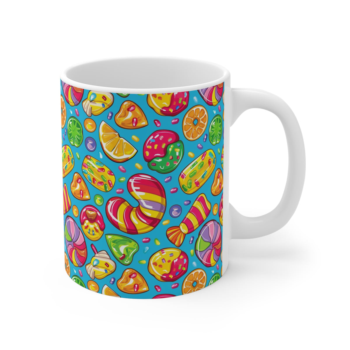 Colorful All-Over Candy Theme Coffee Mug Fun Ceramic Drinkware 283