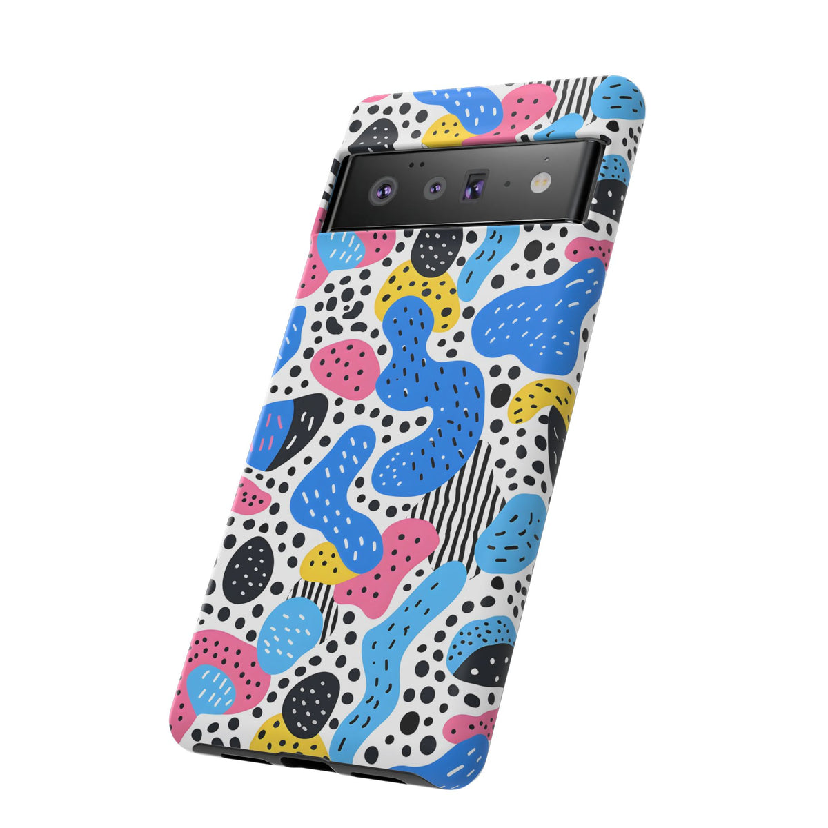 Abstract Baby Blue Memphis Design Phone Case – Sleek and Contemporary Artistry 2