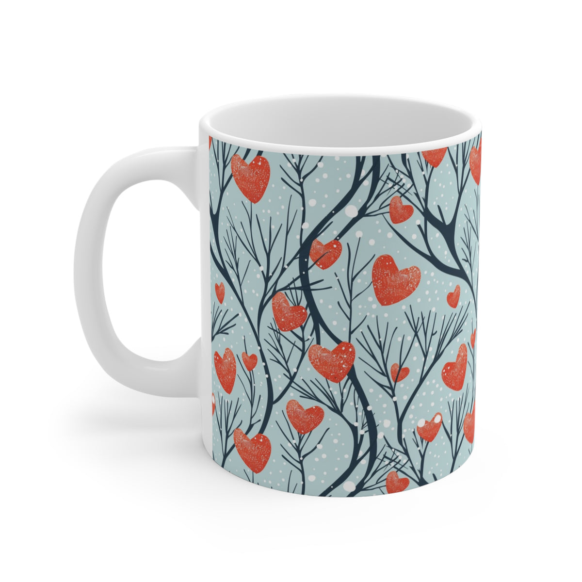 Colorful Heart Design Coffee Mug - Endless Love Pattern Ceramic Cup 742