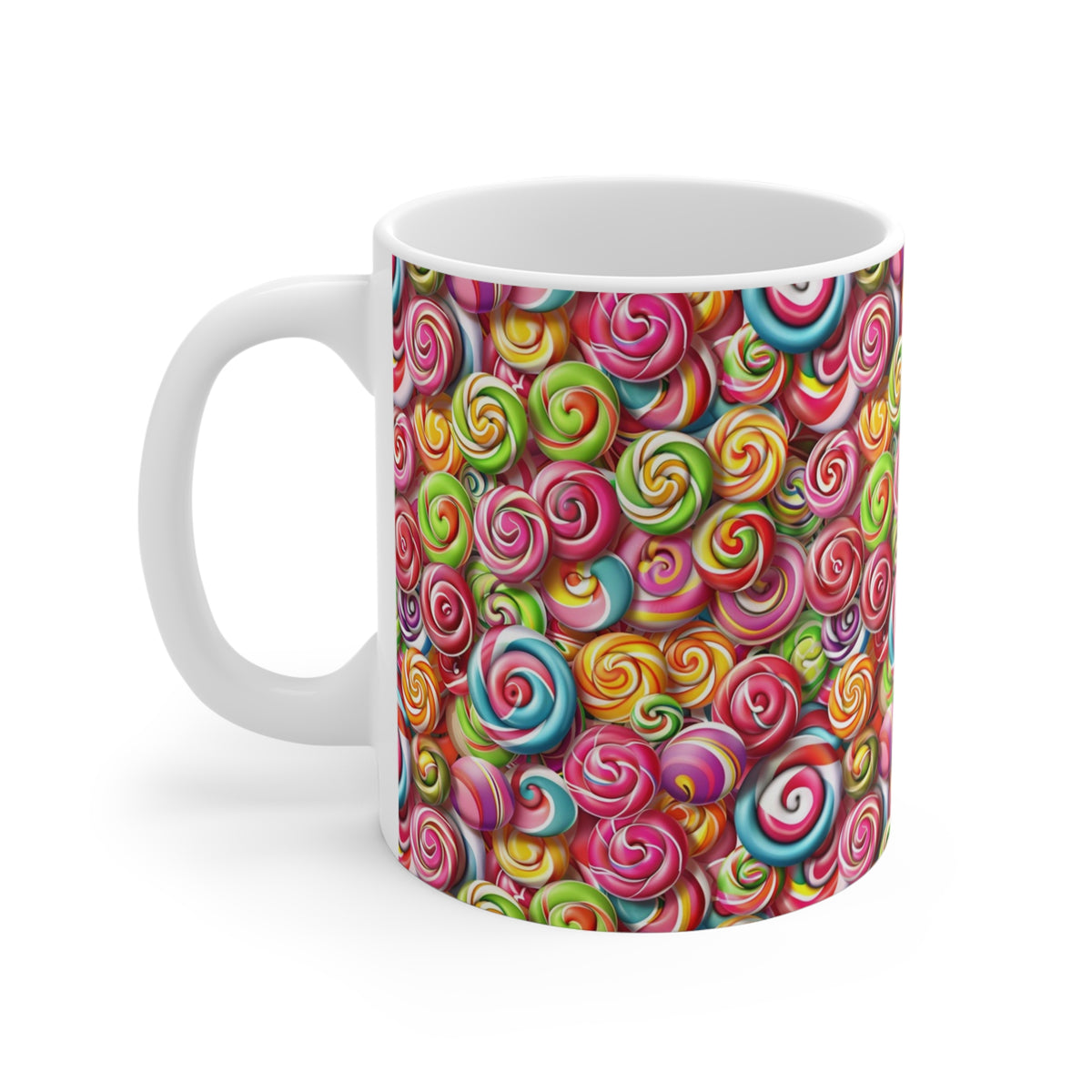 Colorful All-Over Candy Theme Coffee Mug Fun Ceramic Drinkware 401