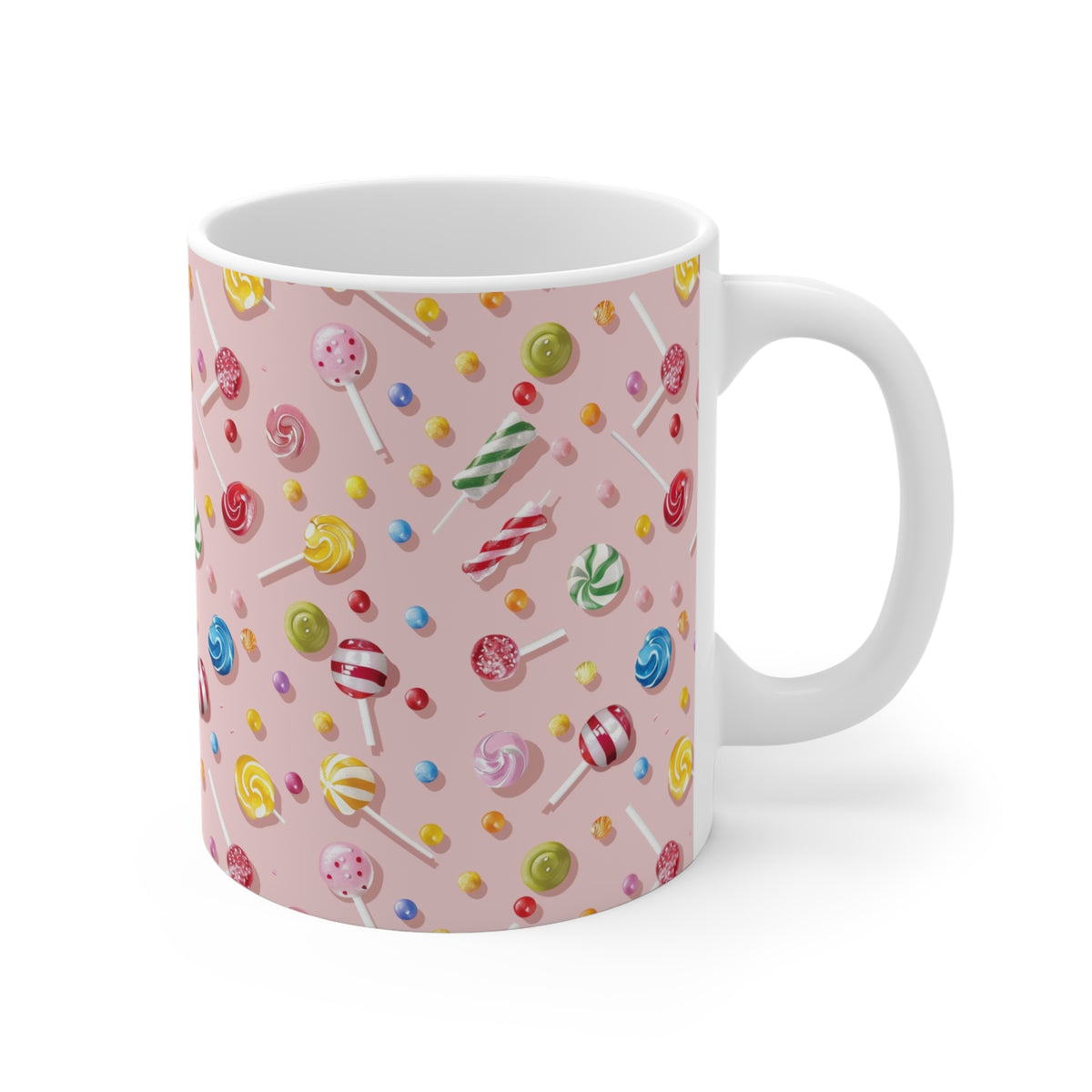 Colorful All-Over Candy Theme Coffee Mug Fun Ceramic Drinkware 336