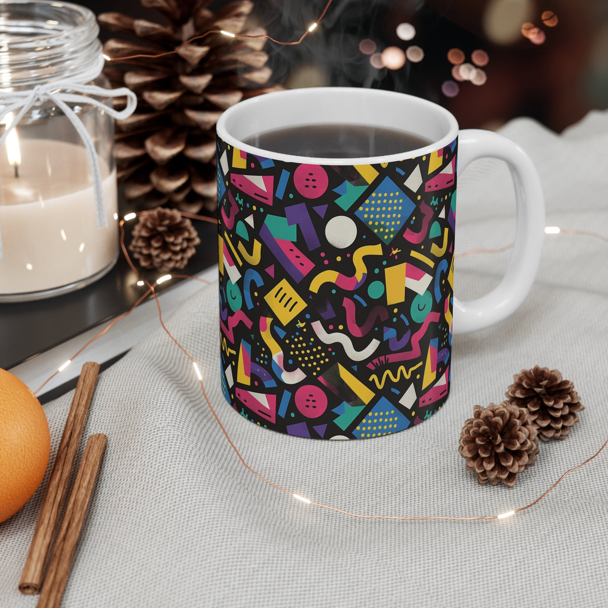 90s Retro Coffee Mug - Full Wrap Design 543