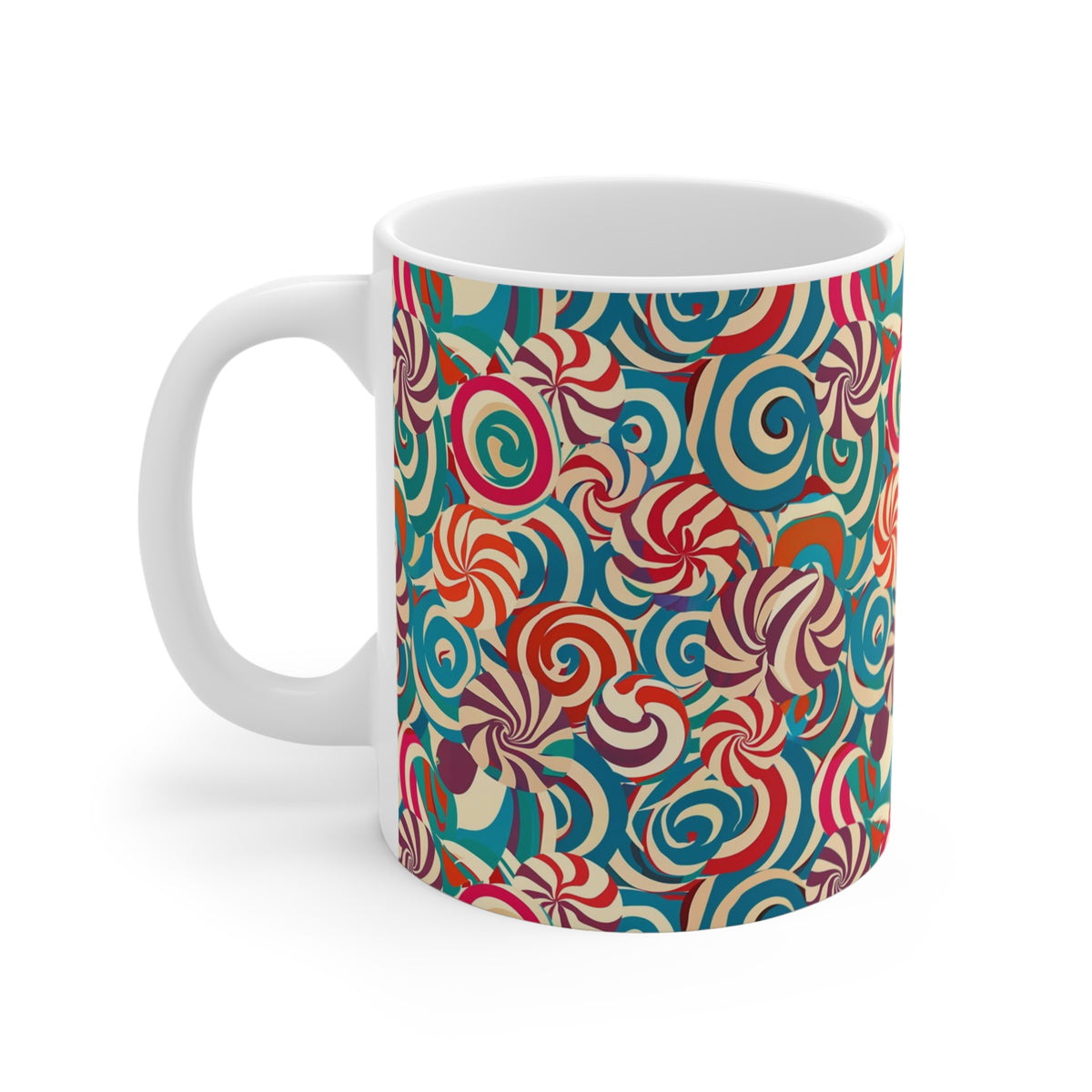 Colorful All-Over Candy Theme Coffee Mug Fun Ceramic Drinkware 025