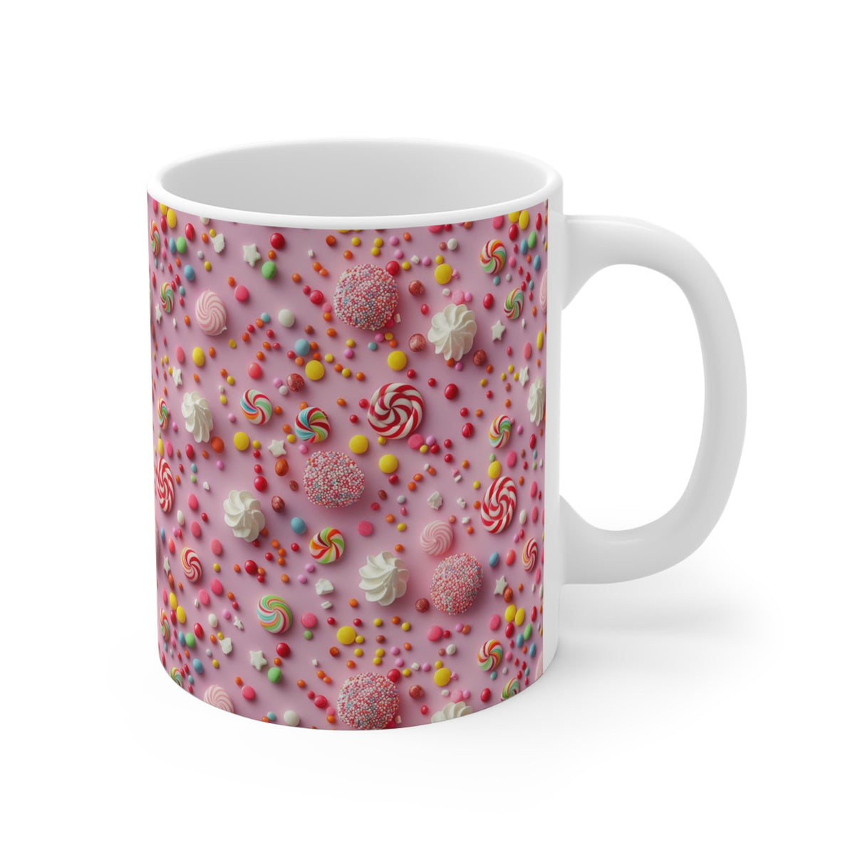 Colorful All-Over Candy Theme Coffee Mug Fun Ceramic Drinkware 097