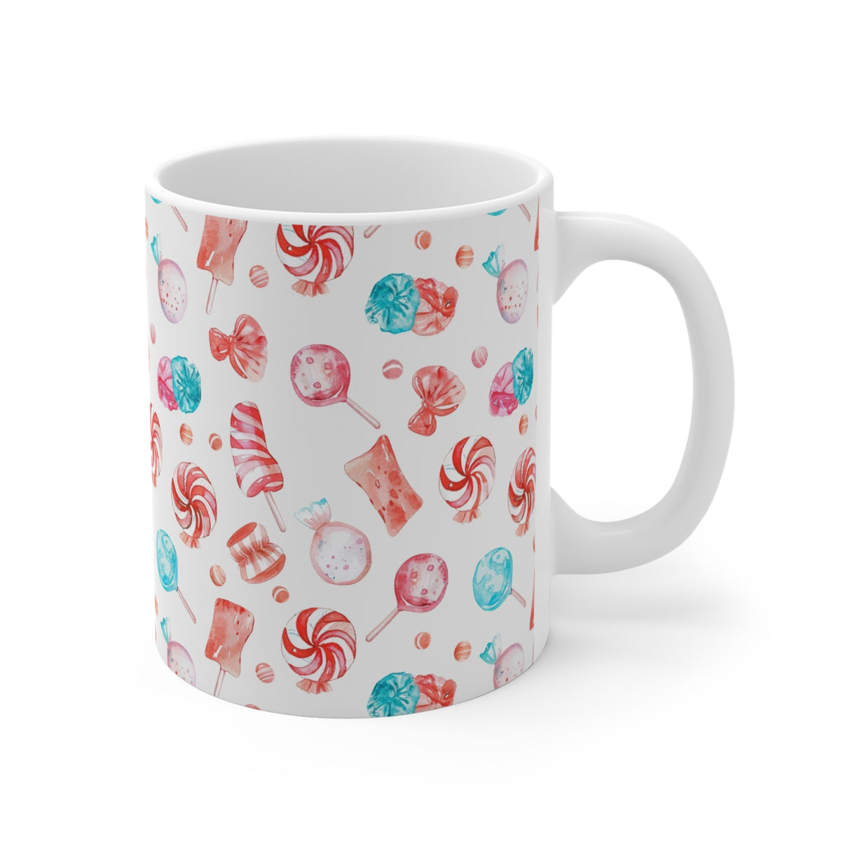 Colorful All-Over Candy Theme Coffee Mug Fun Ceramic Drinkware 375