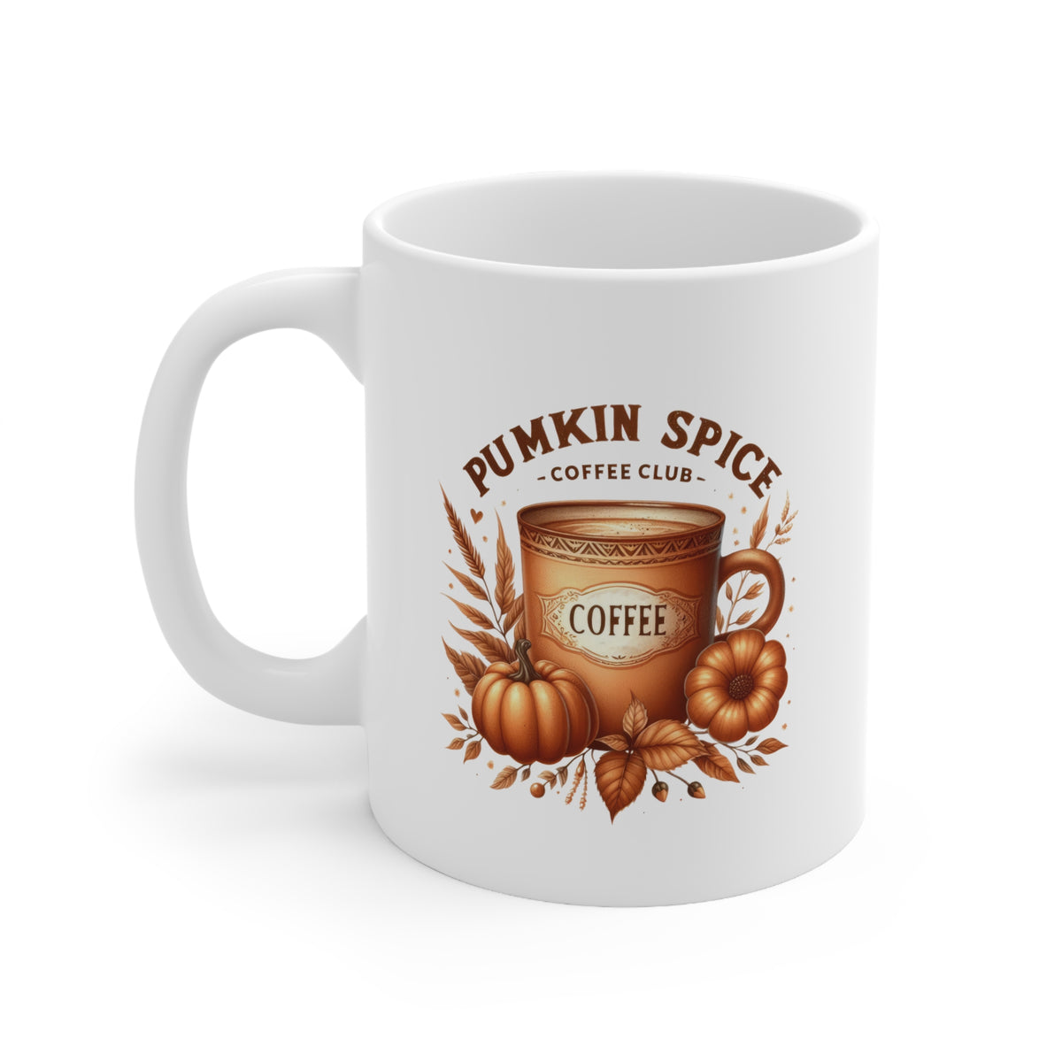 Pumpkin Spice Ceramic Coffee Cups, 11oz