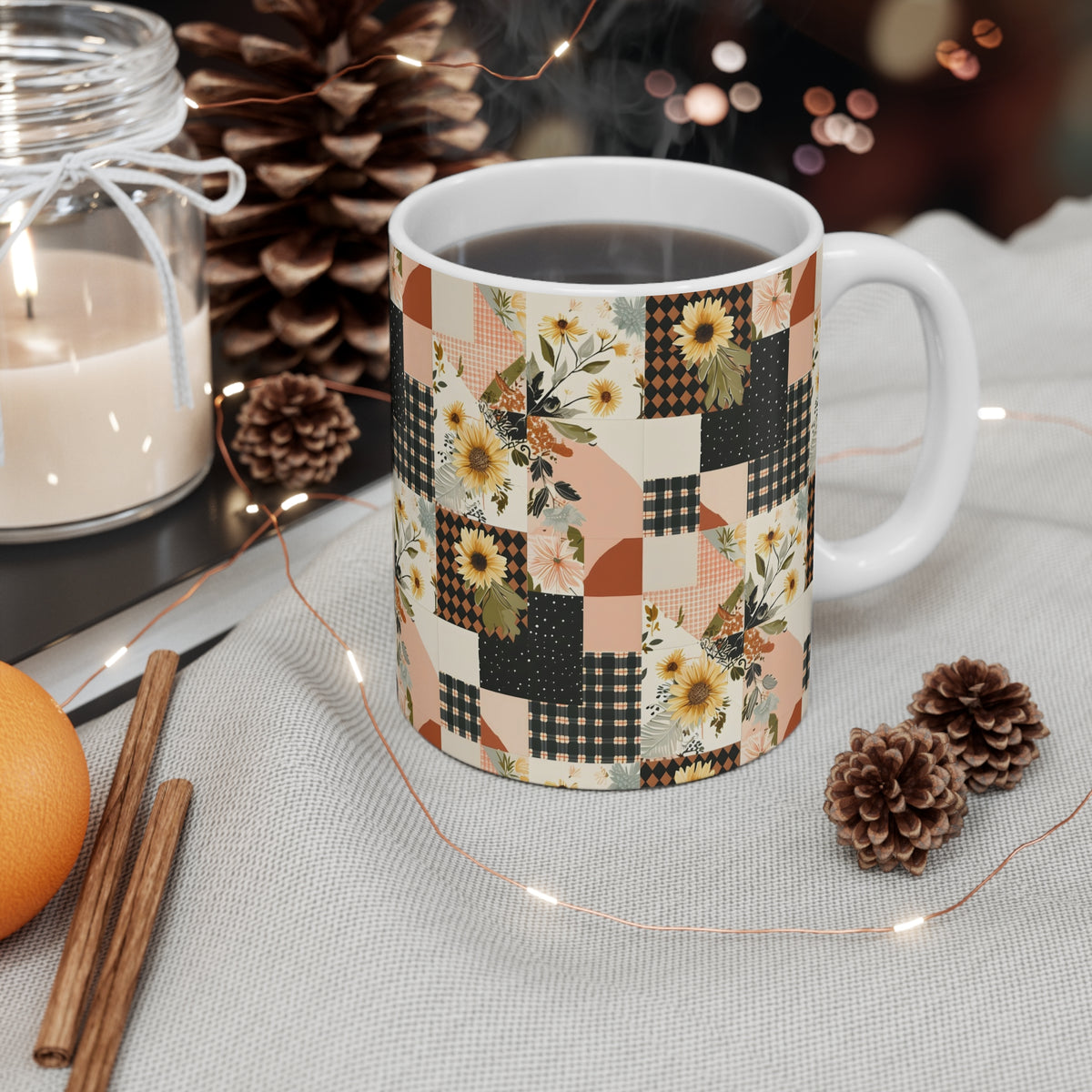 Farmhouse Patchwork Pastel Quilt Pattern Coffee Cup  (8)