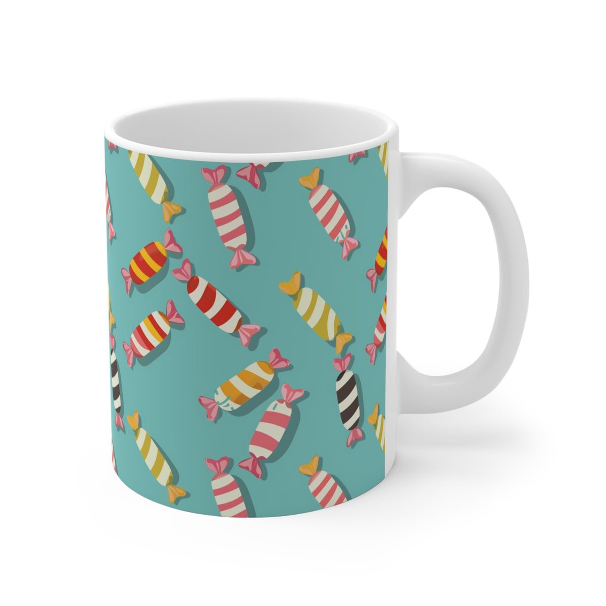 Colorful All-Over Candy Theme Coffee Mug Fun Ceramic Drinkware 244