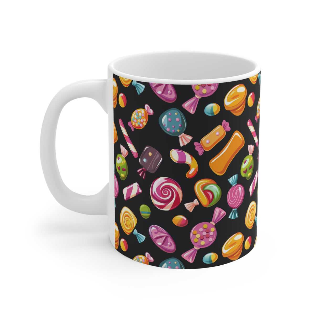 Colorful All-Over Candy Theme Coffee Mug Fun Ceramic Drinkware 261