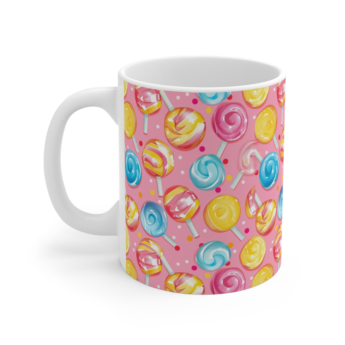 Colorful All-Over Candy Theme Coffee Mug Fun Ceramic Drinkware 296