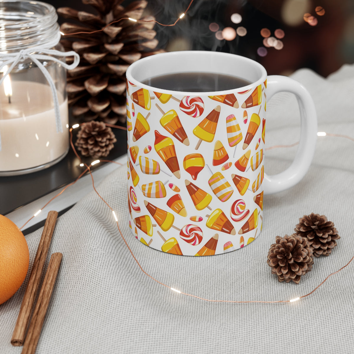 Colorful All-Over Candy Theme Coffee Mug Fun Ceramic Drinkware 145