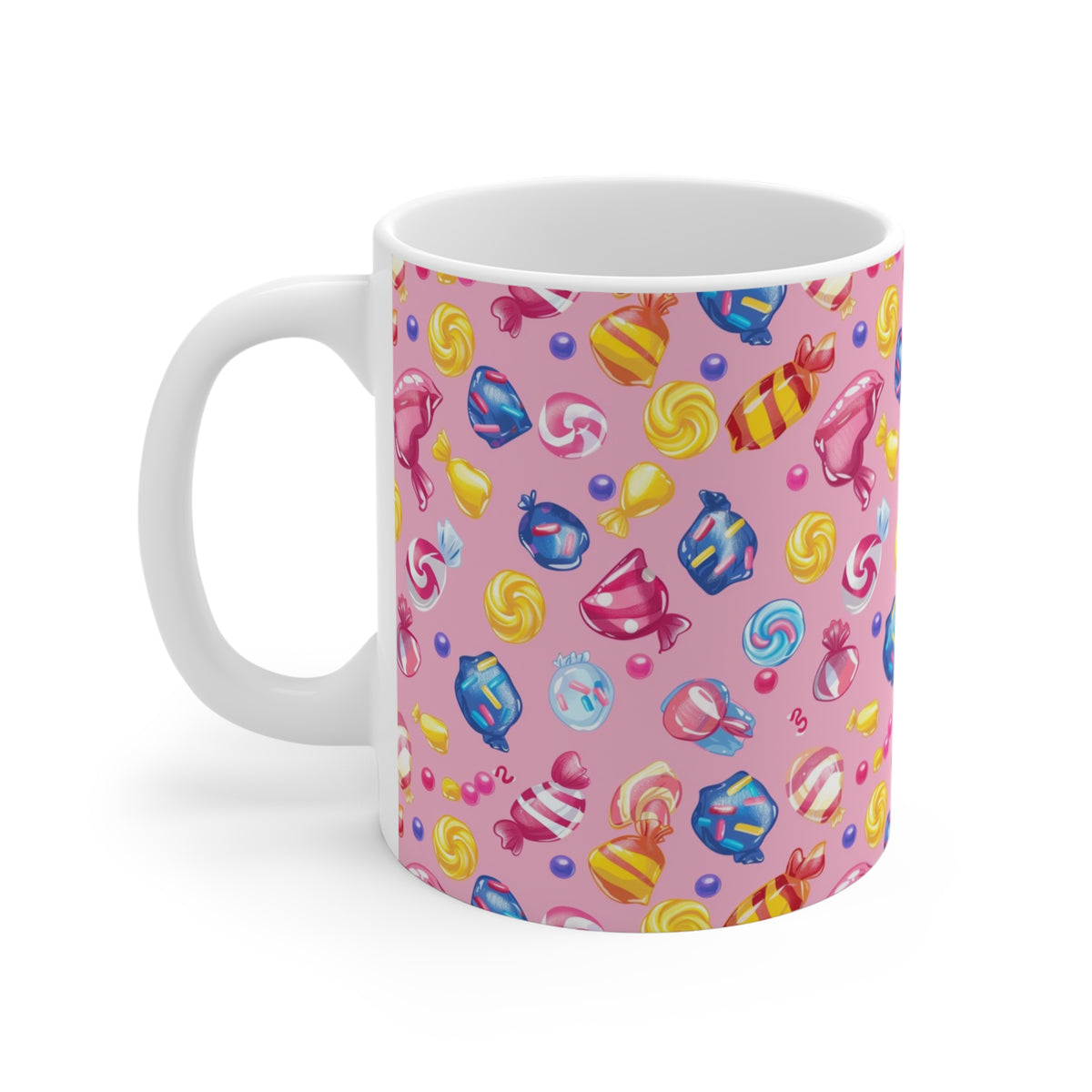 Colorful All-Over Candy Theme Coffee Mug Fun Ceramic Drinkware 376