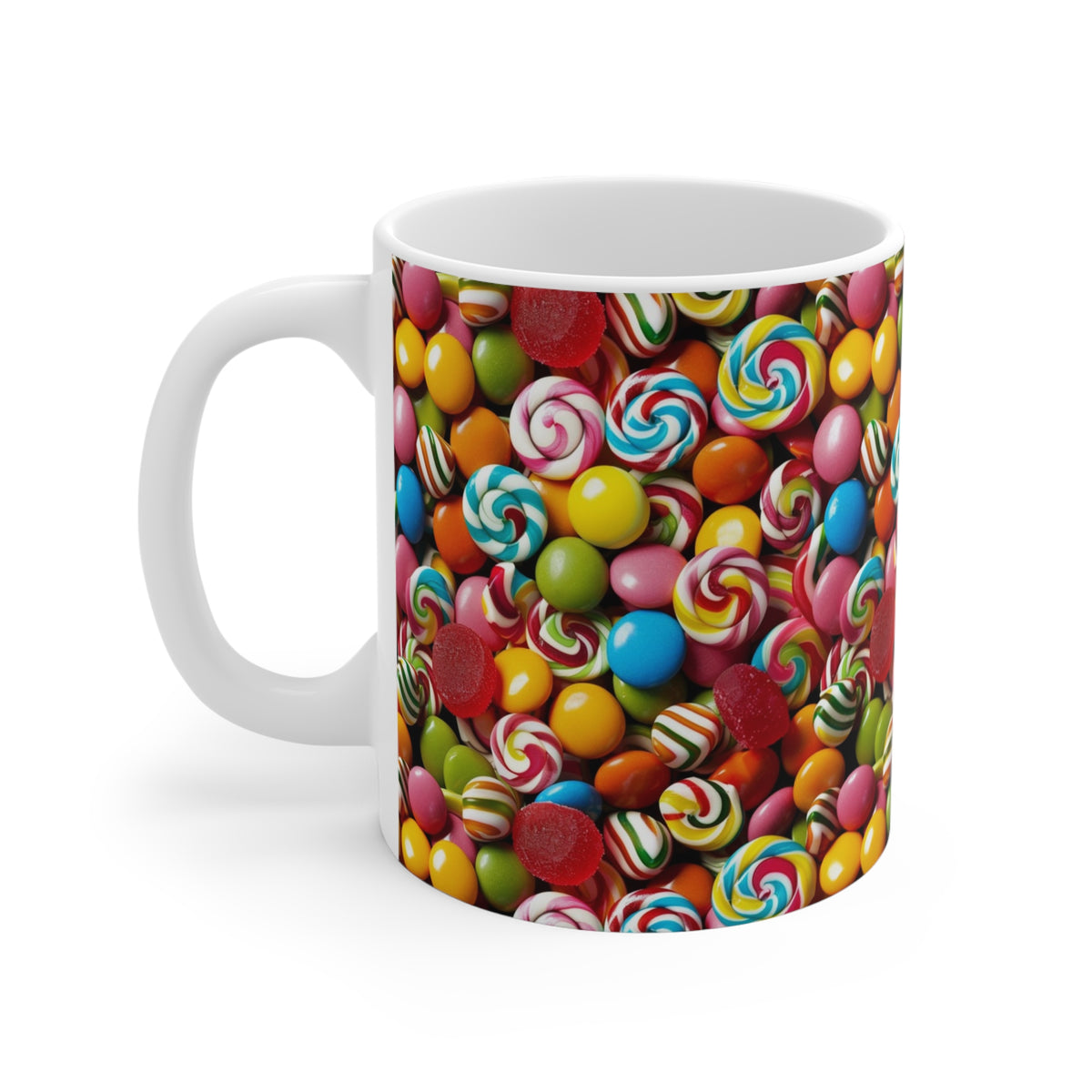 Colorful All-Over Candy Theme Coffee Mug Fun Ceramic Drinkware 384