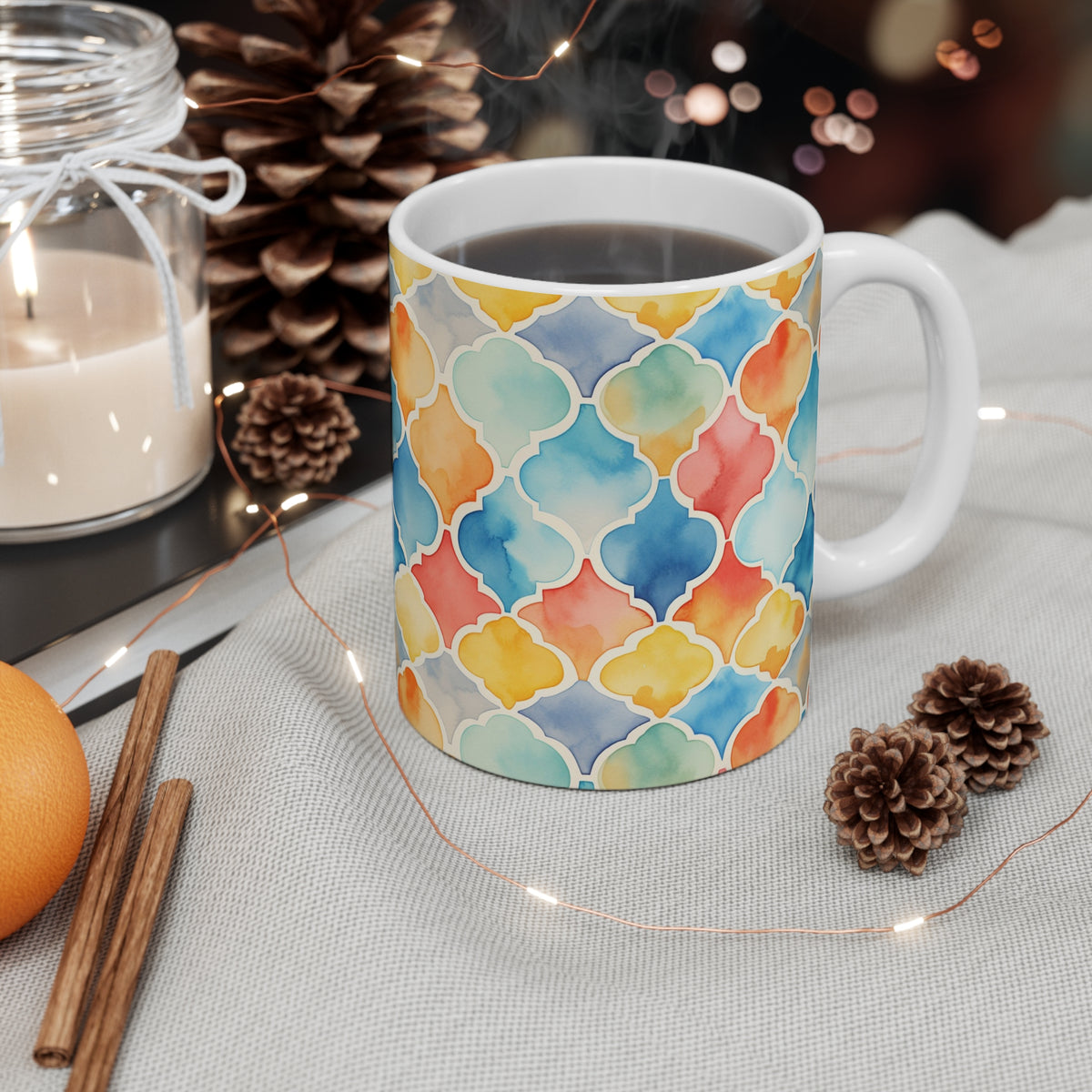 Various Watercolor Design All Over Coffee Mug – Unique Artistic Ceramic Coffee Cup 166