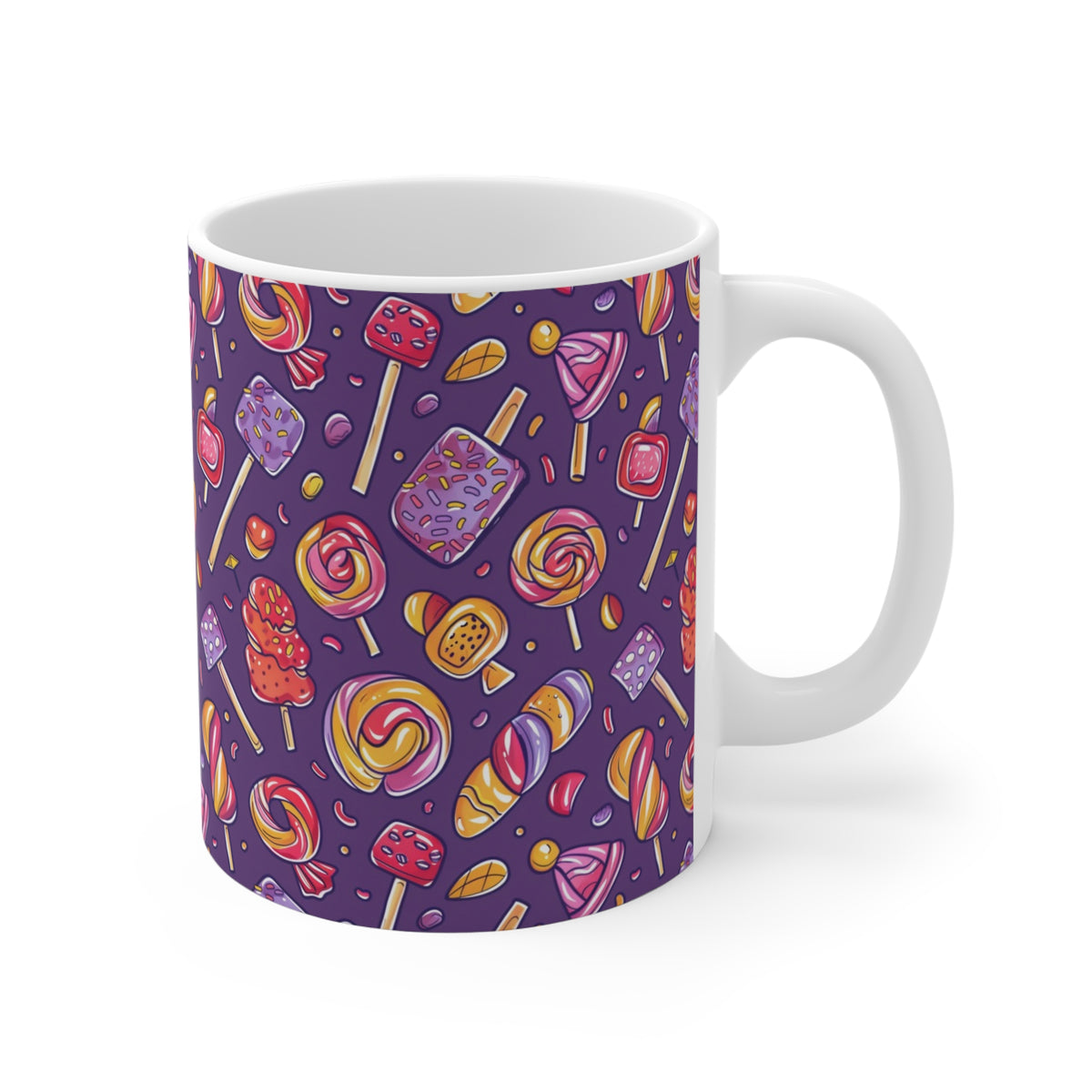 Colorful All-Over Candy Theme Coffee Mug Fun Ceramic Drinkware 238