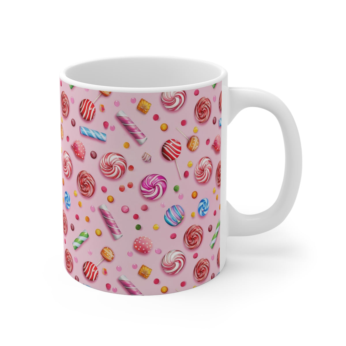 Colorful All-Over Candy Theme Coffee Mug Fun Ceramic Drinkware 352