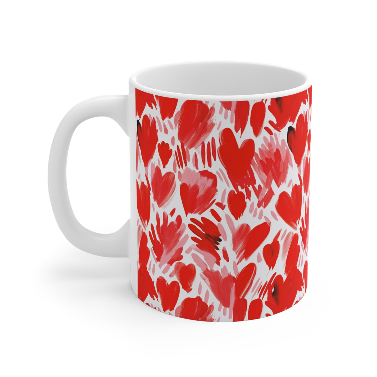 Colorful Heart Design Coffee Mug - Endless Love Pattern Ceramic Cup 937