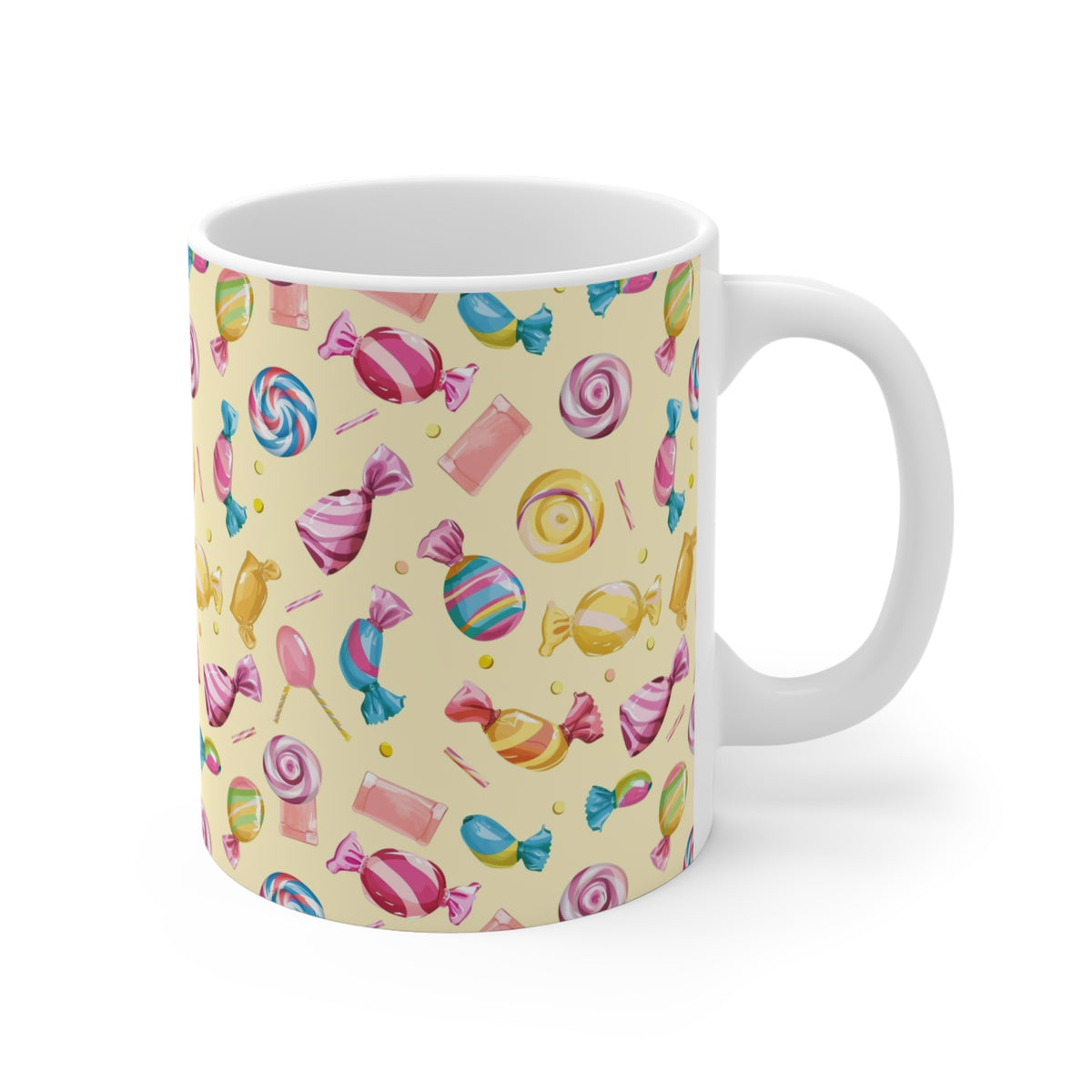 Colorful All-Over Candy Theme Coffee Mug Fun Ceramic Drinkware 021