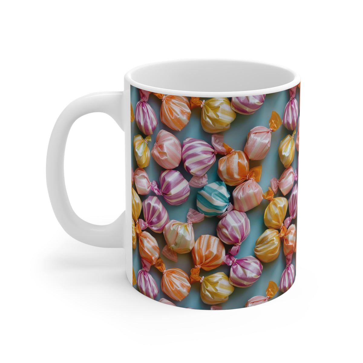 Colorful All-Over Candy Theme Coffee Mug Fun Ceramic Drinkware 345