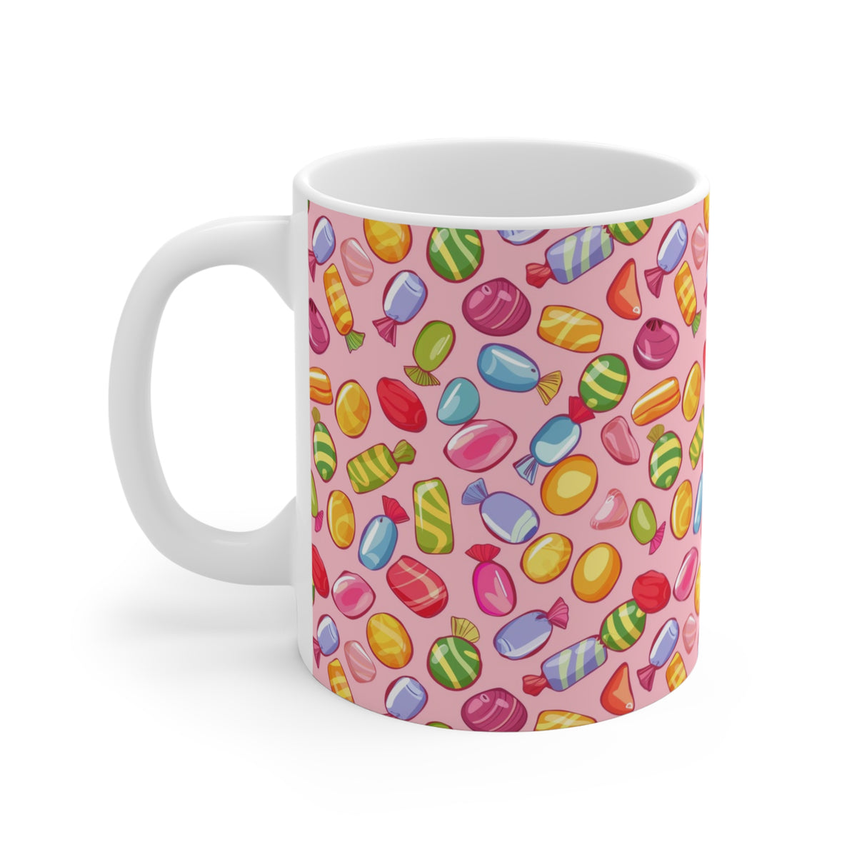 Colorful All-Over Candy Theme Coffee Mug Fun Ceramic Drinkware 309